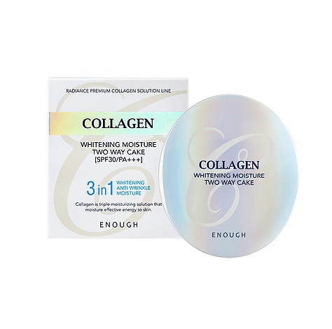 Компактная пудра с коллагеном 21 тон Collagen Whitening Moisture Two Way Cake 3 in 1 SPF28/PA+++