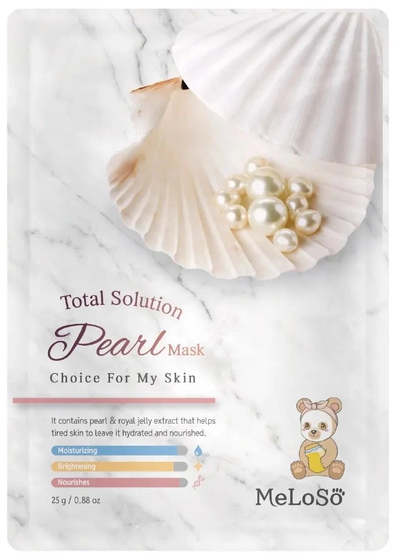 Тканевая маска с жемчугом Meloso Total Solution Mask Pearl 