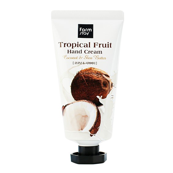 Крем для рук с маслом ши и кокосом Farmstay Tropical Fruit Hand Cream Shea Butter & Coconut