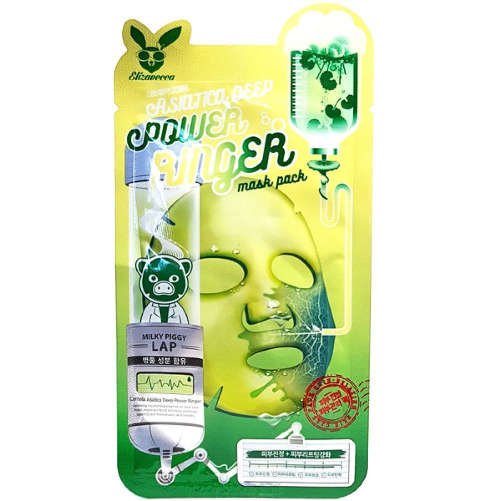 Успокаивающая маска с экстрактом азиатской центеллы Elizavecca Centella Asiatica Deep Power Ringer Mask Pack