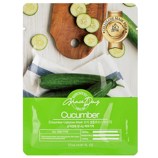 Тканевая маска с экстрактом огурца Grace Day Cucumber Cellulose Mask