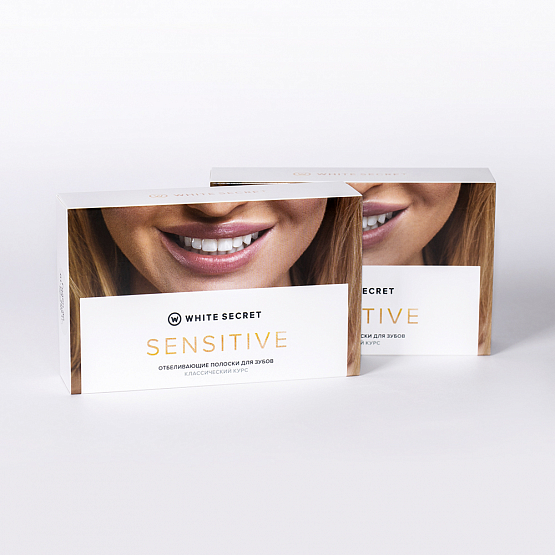 Отбеливающие полоски для чувствительных зубов (классический курс) White Secret Sensitive