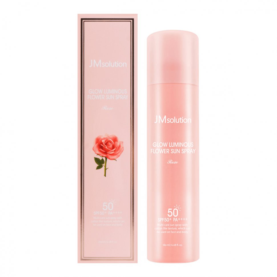 Солнцезащитный мист-спрей с экстрактом розы JMSolution Glow Luminous Flower Sun Spray Rose SPF50+ PA+++