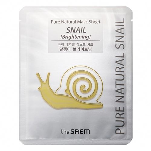 Тканевая маска с муцином улитки для сияния кожи The Saem Pure Natural Mask Sheet Snail Brightening
