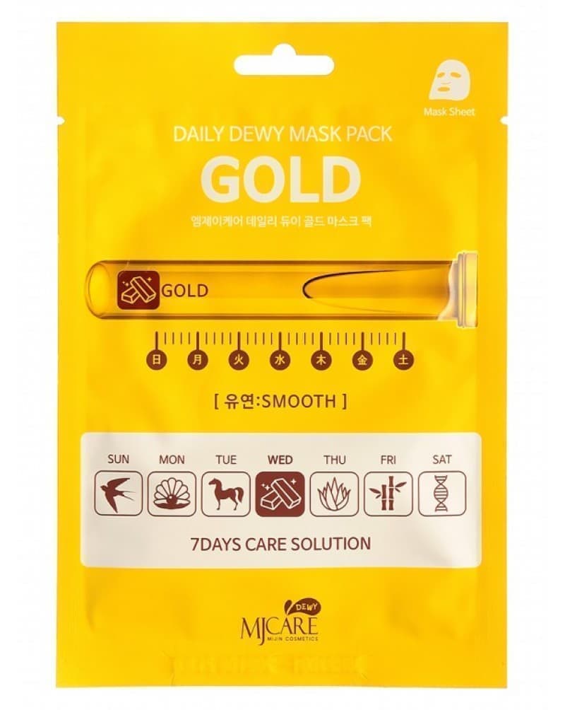 МЖ Daily Dewy Маска тканевая c золотом MJ CARE DAILY DEW MASK PACK GOLD 25гр