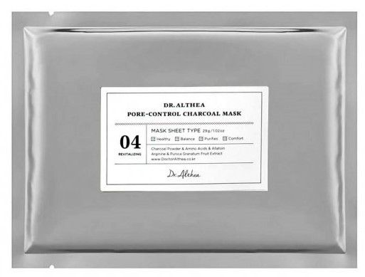 Тканевая маска для жирной и комбинированной кожи Dr.Althea Pore-Control Charcoal Mask