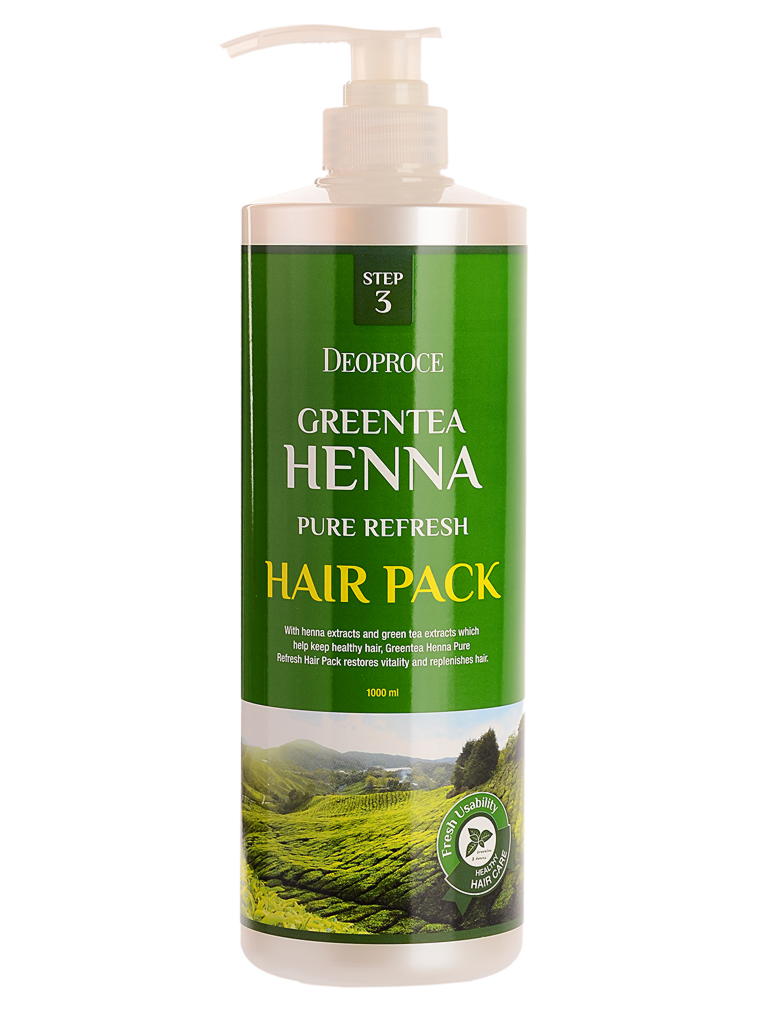 Маска для волос с зеленым чаем и хной Deoproce Green Tea Henna Pure Refresh Hair Pack