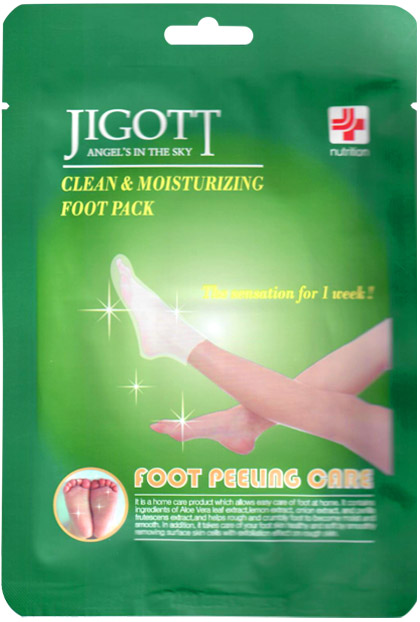 Отшелушивающие пилинг-носочки Jigott Clean and Moisturizing Foot Pack Peeling Care