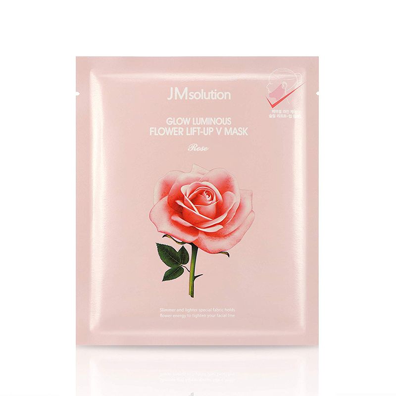 Маска для укрепления контура лица JMSolution Glow Luminous Flower Lift-Up V Mask Rose