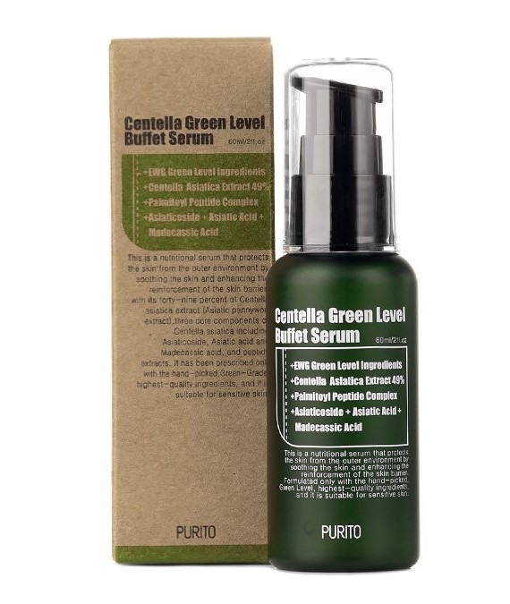 Успокаивающая сыворотка для восстановления кожи с центеллой Purito Centella Green Level Buffet Serum