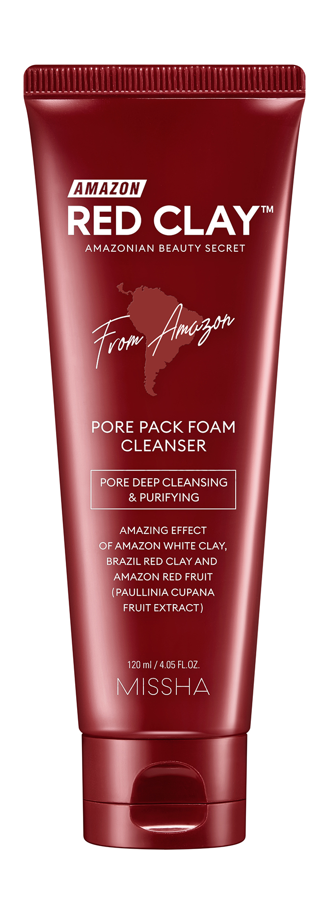 Пенка-маска с глиной для глубокого очищения пор Missha Amazon Red Clay Pore Pack Foam Cleanser