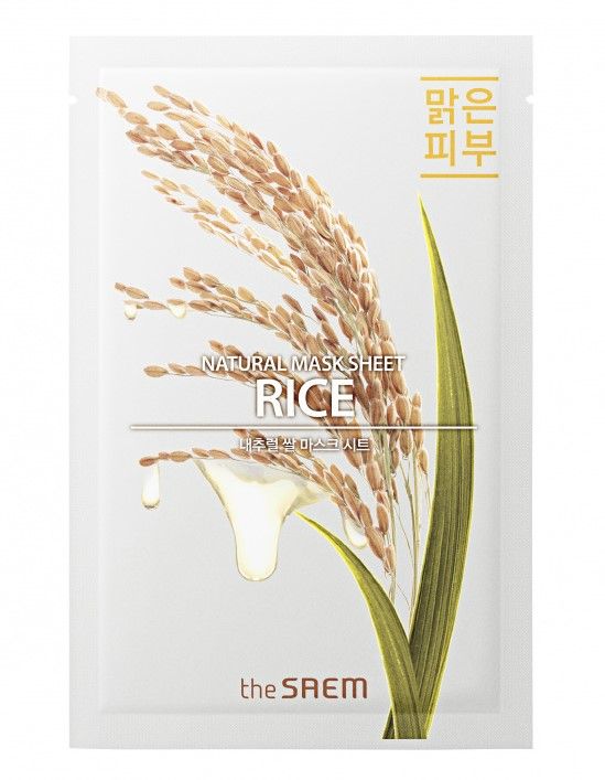 Тканевая маска с экстрактом риса для мягкого осветления The Saem Natural Rice Mask Sheet