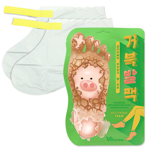 Пилинг-носочки для отшелушивания огрубевшей кожи Elizavecca Witch Piggy Hell Pore Turtle's Foot Pack