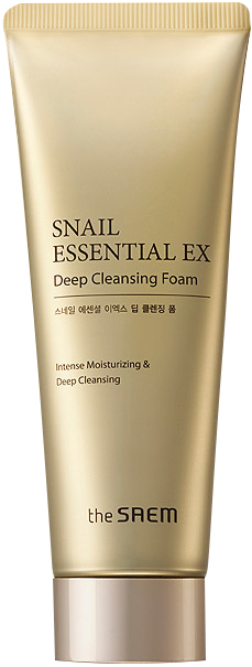 Пенка для умывания с муцином улитки The Saem Snail Essential EX Wrinkle Solution Deep Cleansing Foam