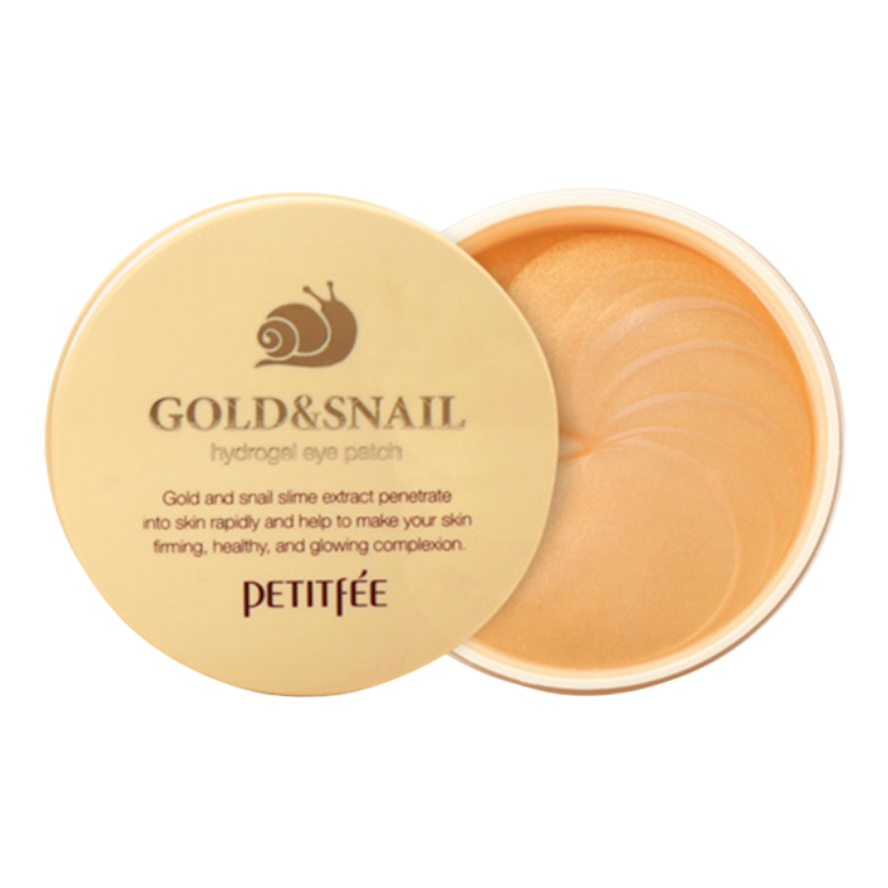 Гидрогелевые патчи для век с золотом и муцином улитки Petitfee Gold & Snail Eye Patch