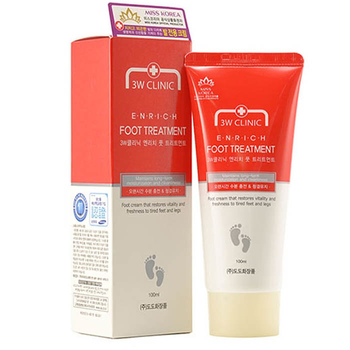 Восстанавливающий крем для уставших ног 3W Clinic Enrich Foot Treatment