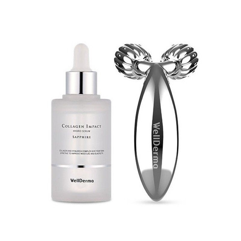 Лифтинг-набор для ухода с коллагеном WellDerma Beauty Care Serum & Roller Collagen