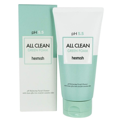 Слабокислотная пенка для чувствительной кожи Heimish pH 5.5 All Clean Green Foam