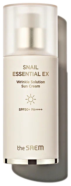 Солнцезащитный крем с муцином улитки The Saem Snail Essential EX Wrinkle Solution Sun Cream SPF50+ PA++++