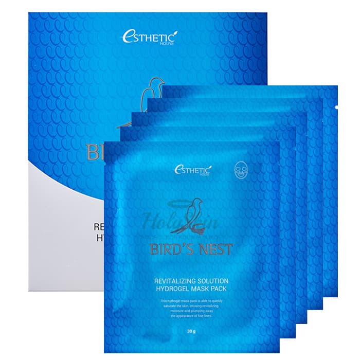 Гидрогелевая маска с ласточкиным гнездом Esthetic House Bird's Nest Revitalizing Hydrogel Mask