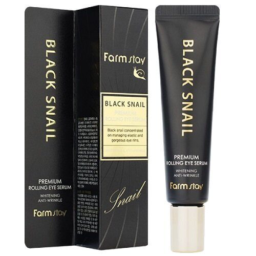 Сыворотка антивозрастная для кожи вокруг глаз с муцином улитки FarmStay Black Snail Premium Rolling Eye Serum