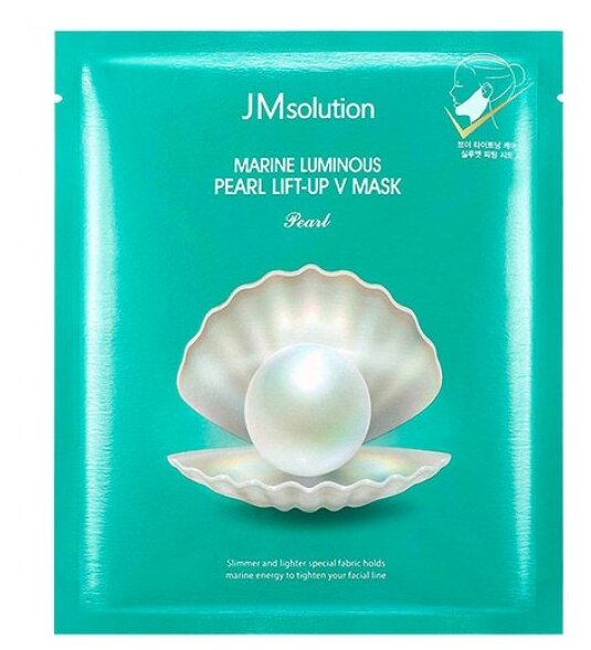 Маска для подтяжки контура лица с протеинами жемчуга JMsolution Marine Luminous Pearl Lift-up V Mask