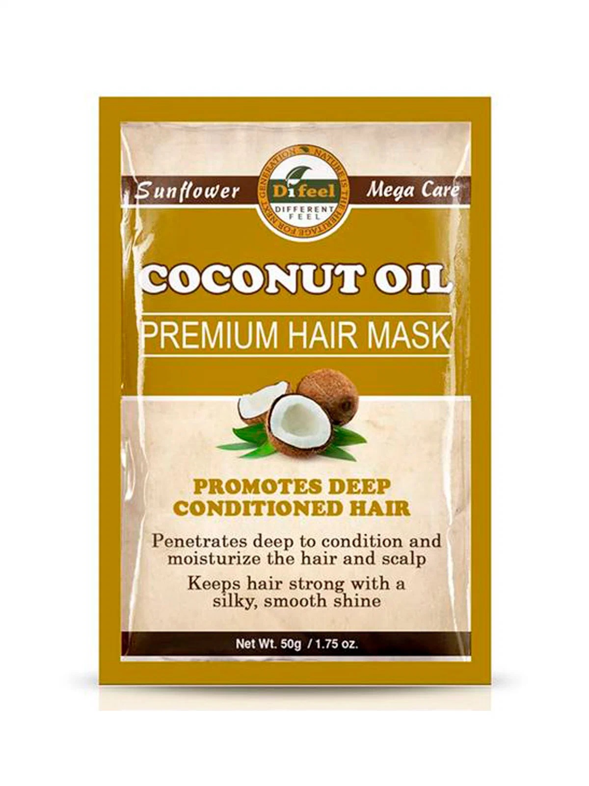 Увлажняющая маска для волос с маслом кокоса (саше) Difeel Coconut Oil Premium Hair Mask Packet