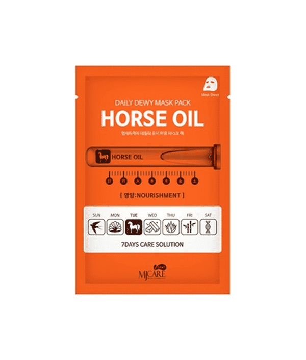МЖ Daily Dewy Маска тканевая c лошадиным жиром MJ CARE DAILY DEW MASK PACK HORSE OIL 25гр