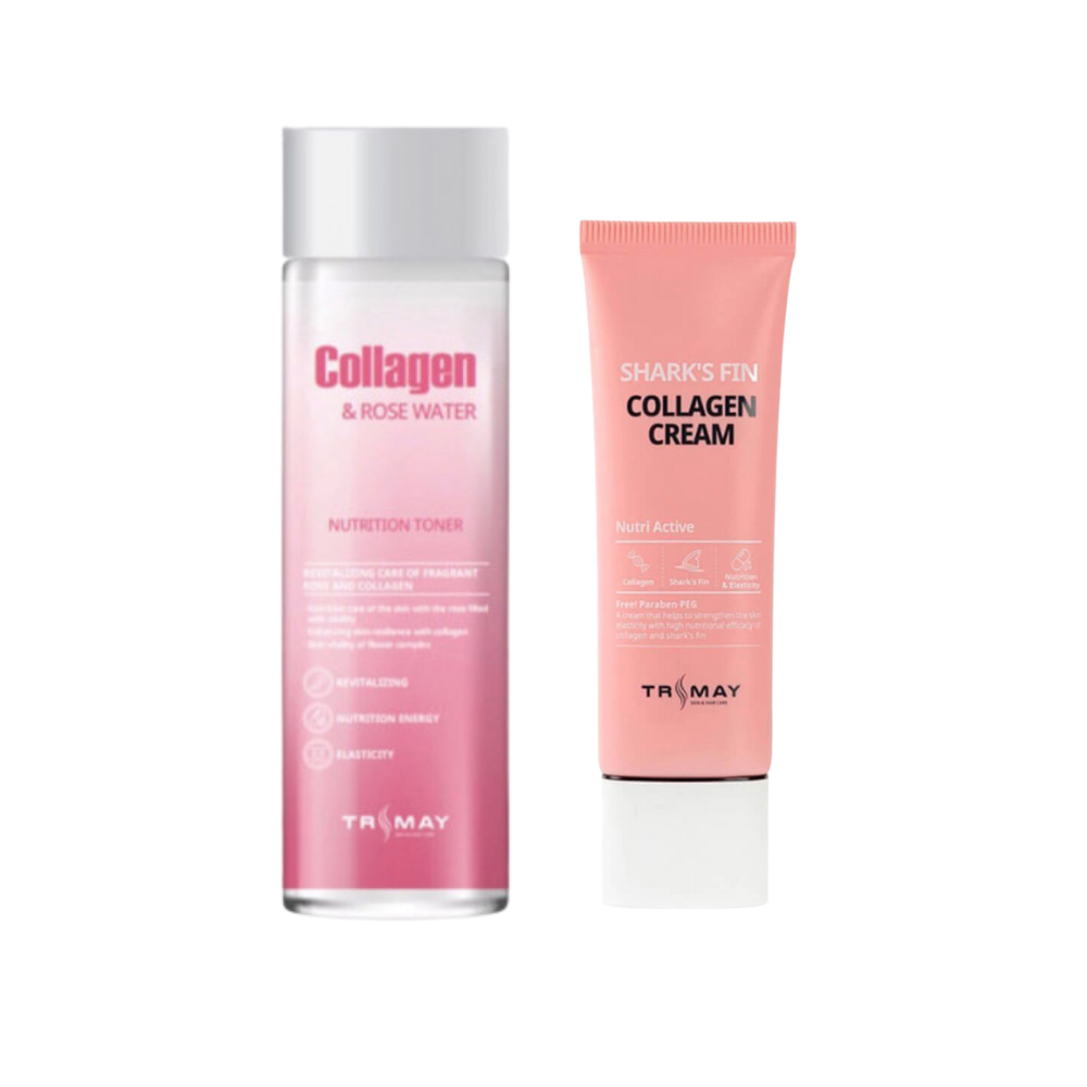 Набор антивозрастного ухода (тонер + крем) с коллагеном Trimay Collagen