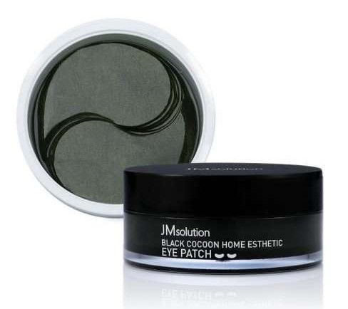 Гидрогелевые патчи для век с протеинами шёлка и углём JMsolution Black Cocoon Home Esthetic Eye Patch