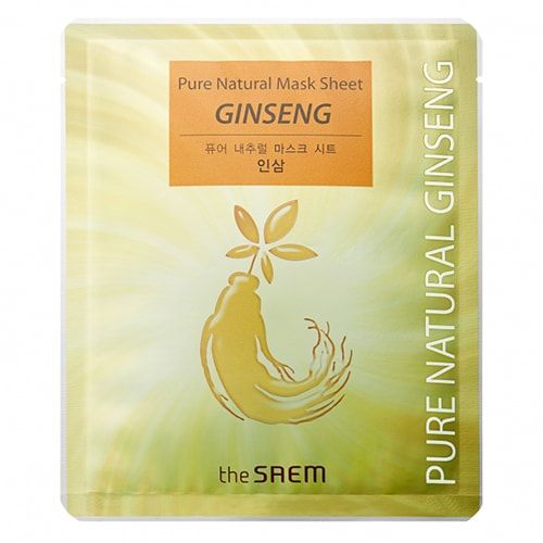 Тканевая маска для молодости кожи с красным женьшенем The Saem Pure Natural Mask Sheet Ginseng