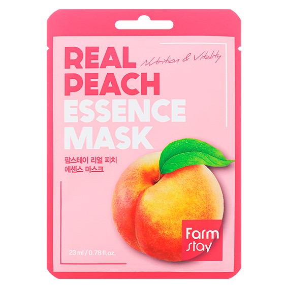 Тканевая маска с экстрактом персика FarmStay Real Peach Essence Mask