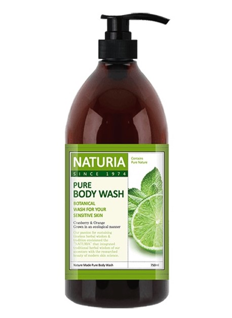 Гель для душа мята и лайм Naturia Pure Body Wash Wild Mint & Lime