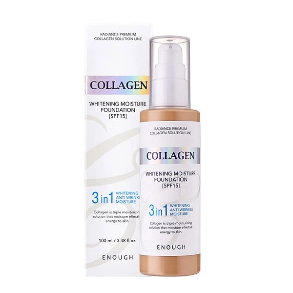 Тональная основа с коллагеном 3 в 1 для сияния кожи (23 тон) Enough Collagen Whitening Moisture Foundation SPF 15