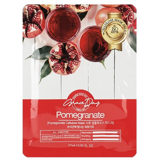 Тканевая маска с экстрактом граната Grace Day Pomegranate Cellulose Mask