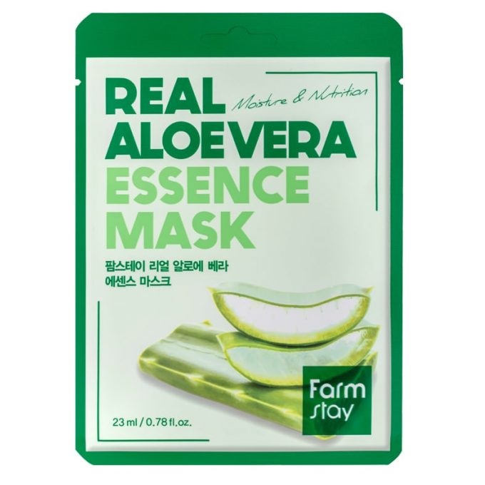 Маска для лица тканевая с алоэ FarmStay Real Aloe Vera Essence Mask 