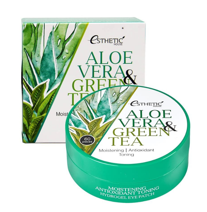 Гидрогелевые патчи для век с экстрактами алоэ и зеленого чая Esthetic House Aloe Vera&Green Tea Hydrogel Eye Patch