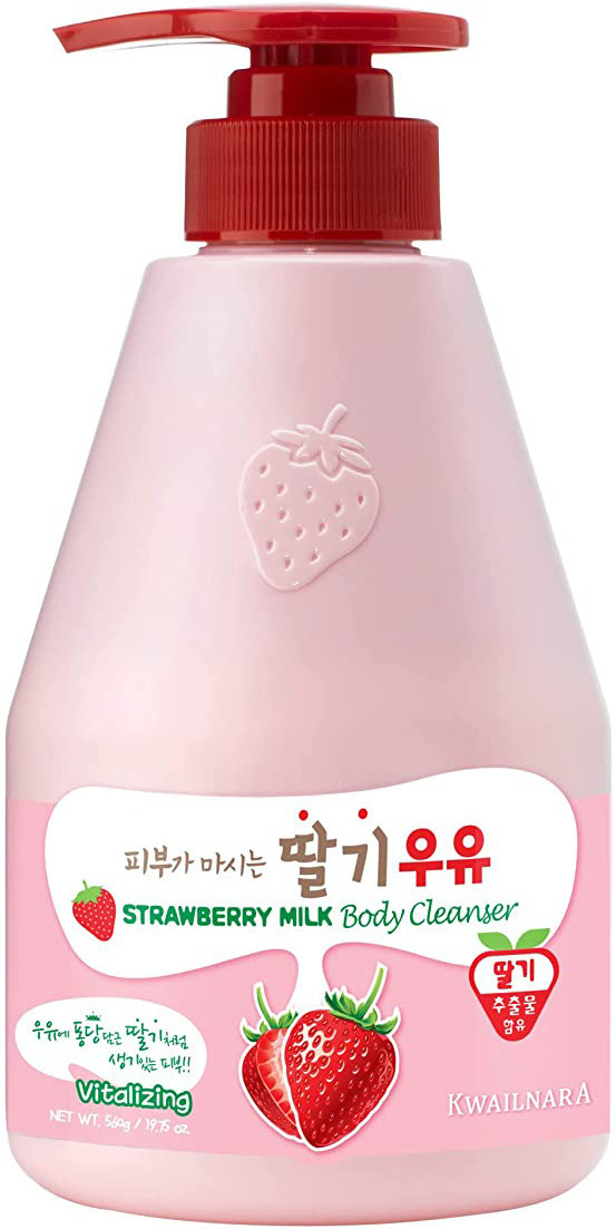 Молочный гель для душа с экстрактом клубники Kwailnara Strawberry Milk Body Cleanser