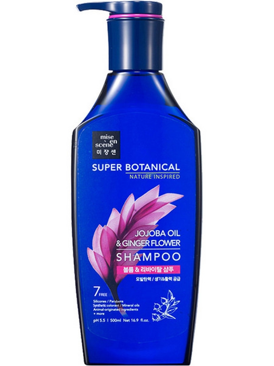 Шампунь для объема волос с жожоба Mise En Scene Super Botanic Volume Shampoo Jojoba Oil And Ginger Flower 