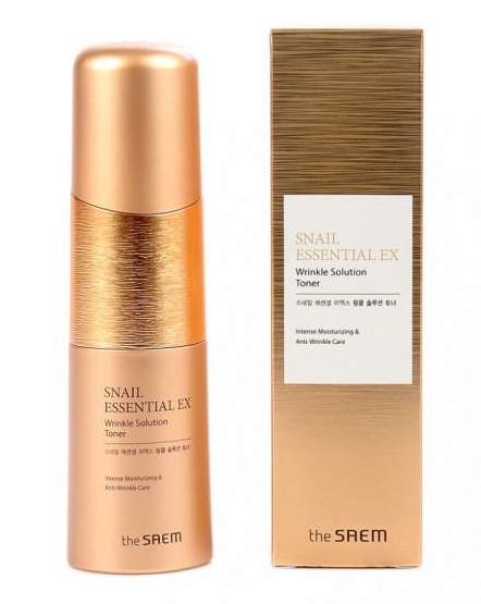 Антивозрастной тонер с муцином улитки The Saem Snail Essential EX Wrinkle Solution Toner