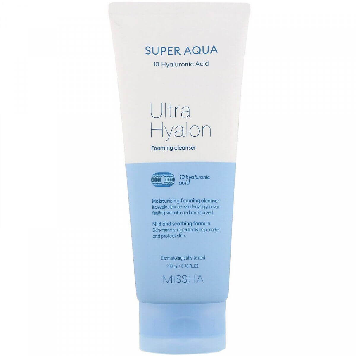 Очищающая пенка с гиалуроновой кислотой Missha Super Aqua Ultra Hyalron Foaming Cleanser