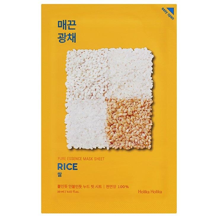 Тканевая маска для ровного тона с экстрактом риса Holika Holika Pure Essence Mask Sheet Rice