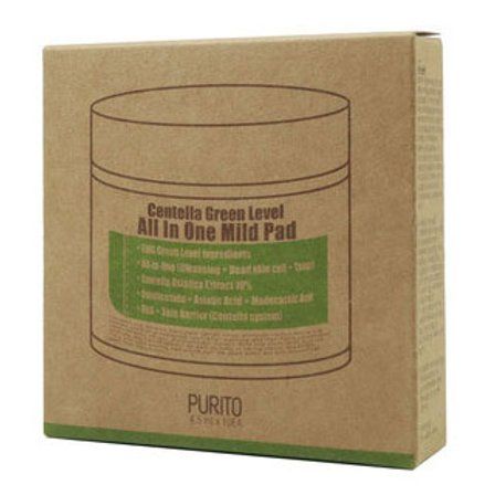 Увлажняющие очищающие пэды с азиатской центеллой Purito Centella Green Level All In One Mild Pad