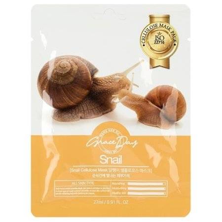 Тканевая маска с муцином улитки Grace Day Snail Cellulose Mask
