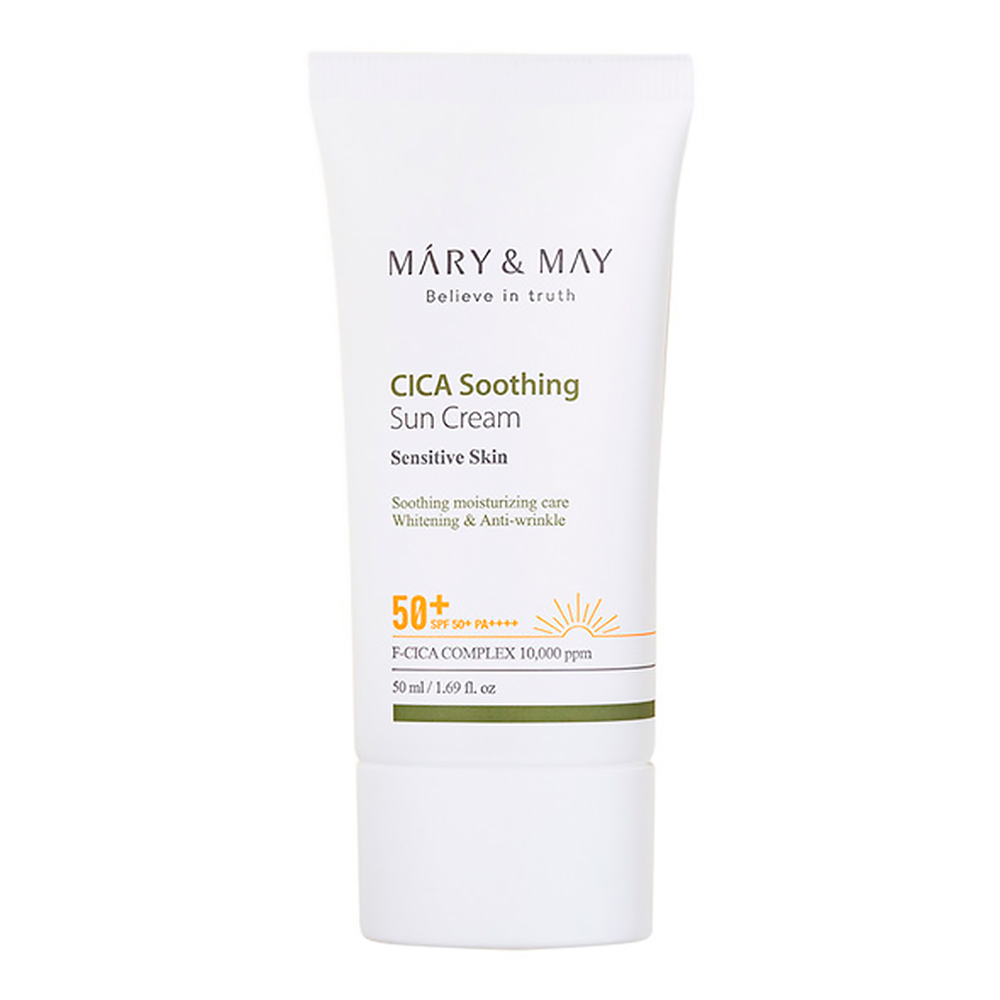 Успокаивающий солнцезащитный крем с центеллой Mary&May CICA Soothing Sun Cream SPF 50+ PA++++