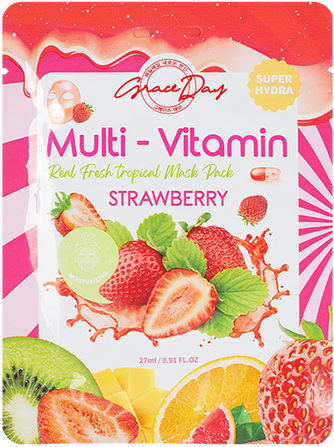 Тканевая маска с клубникой Grace Day Multi-Vitamin Mask Pack Strawberry