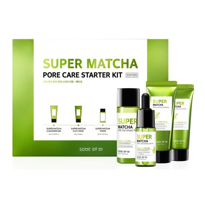 Набор для сужения пор с экстрактом чая матча Some By Mi Super Matcha Pore Care Starter Kit 4