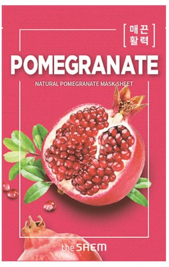 Тканевая маска для упругости кожи с экстрактом граната The Saem Natural Pomegranate Mask Sheet