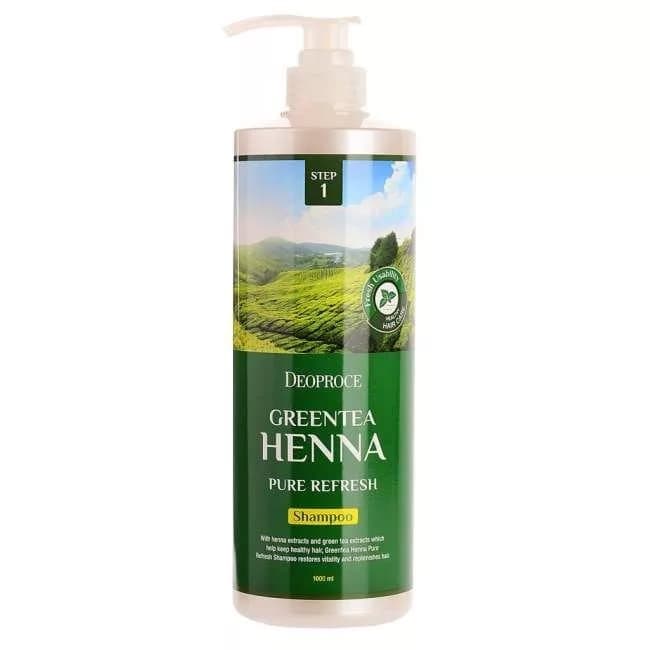 Шампунь с зеленым чаем и хной Deoproce Greentea Henna Pure Refresh Shampoo