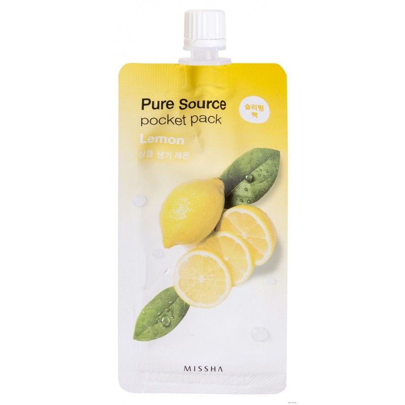 Ночная освежающая маска для лица Missha Pure Source Pocket Pack Lemon
